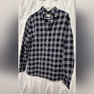Duck Head Men's Checkered Shirt in Dark Blue and White